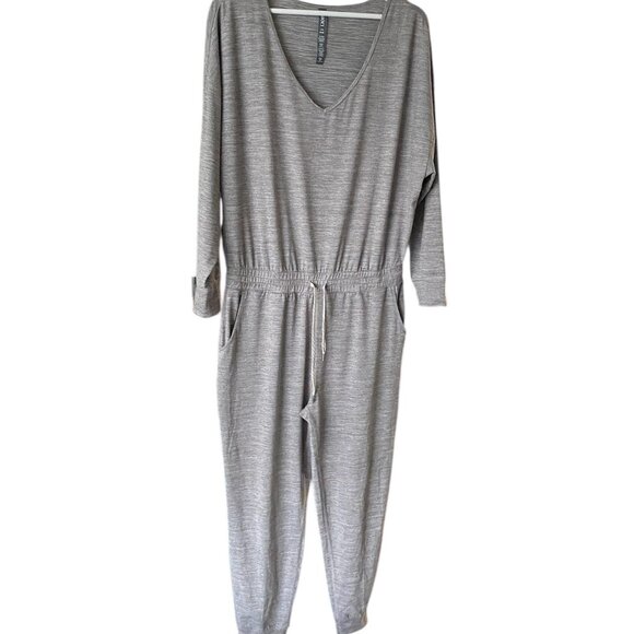 VUORI Melange Grey Long Sleeve Lux Jumpsuit Size L - Picture 3 of 8